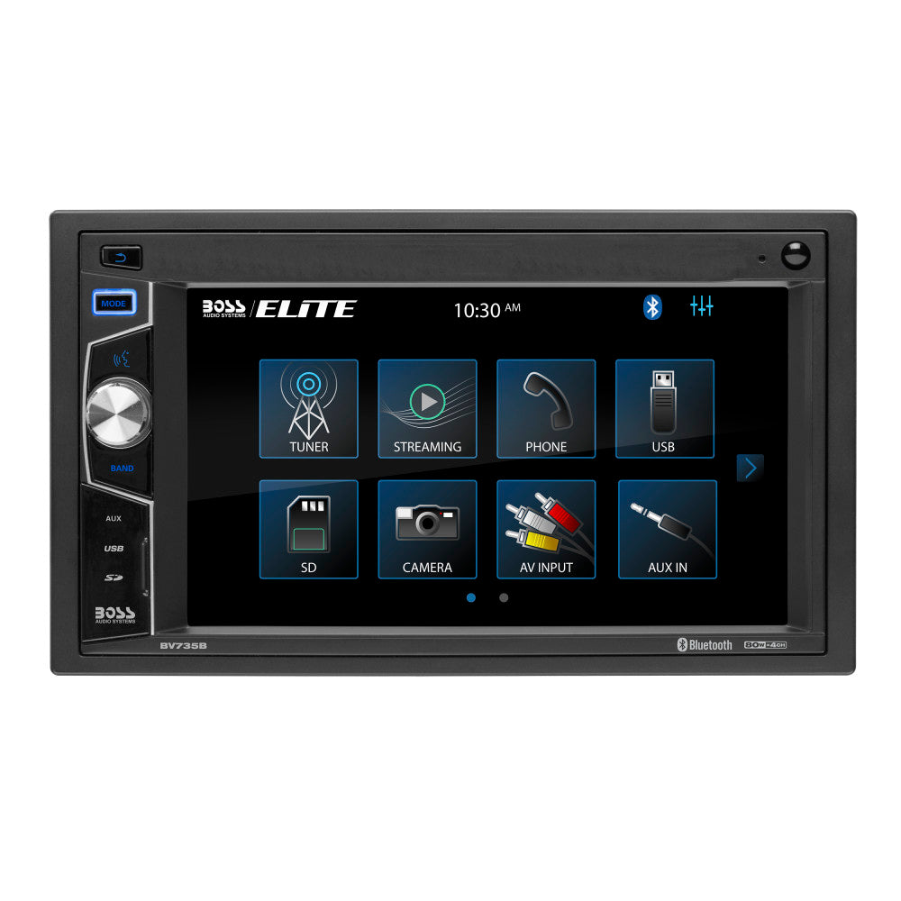 BOSS Elite, In-Dash > Double Din, Model BV735B, front face view