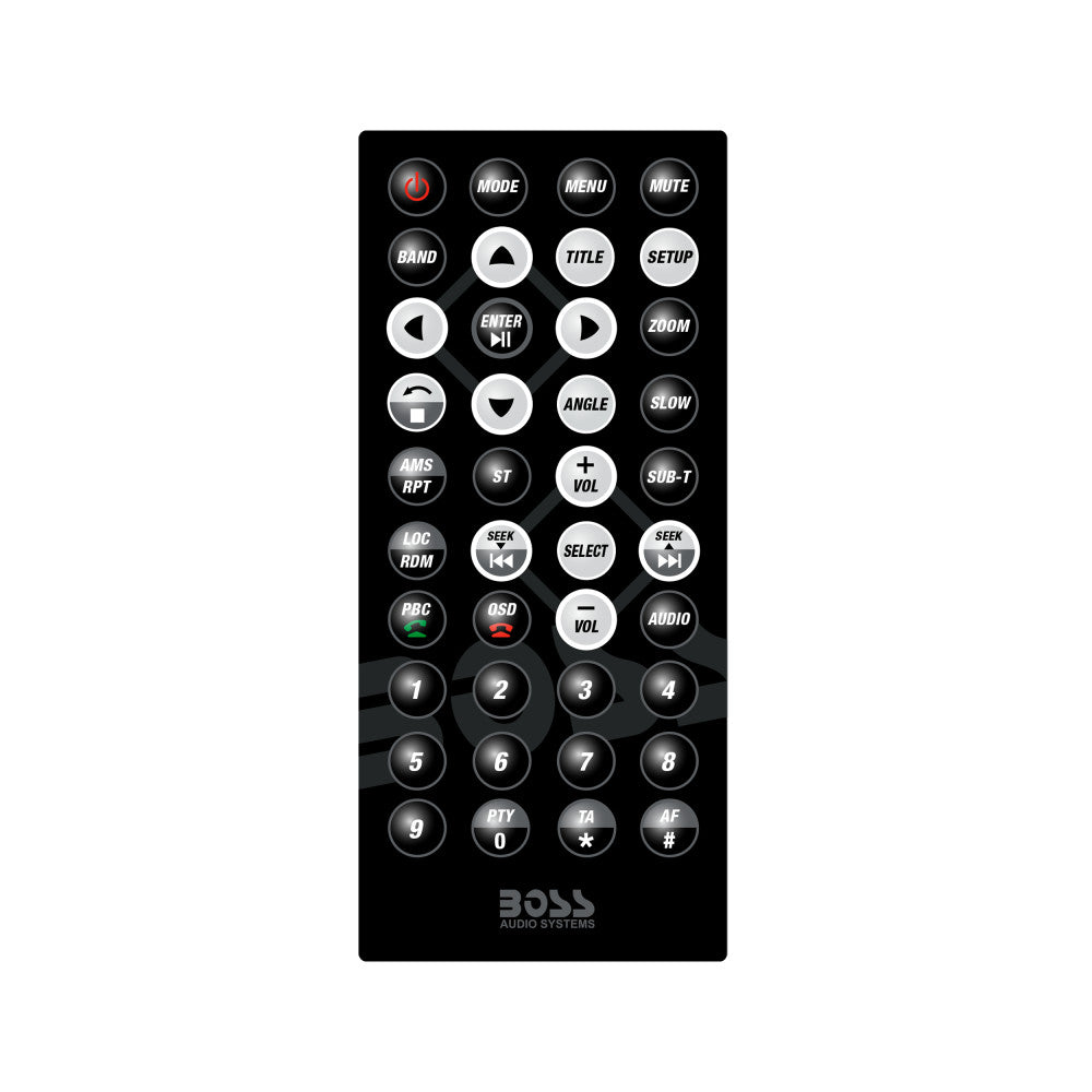 BOSS Elite, In-Dash > Double Din, Model BV755BLC, view of product remote