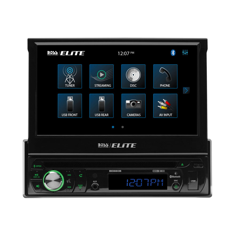 BOSS Elite, In-Dash > Single Din, Model BE880B, front face view