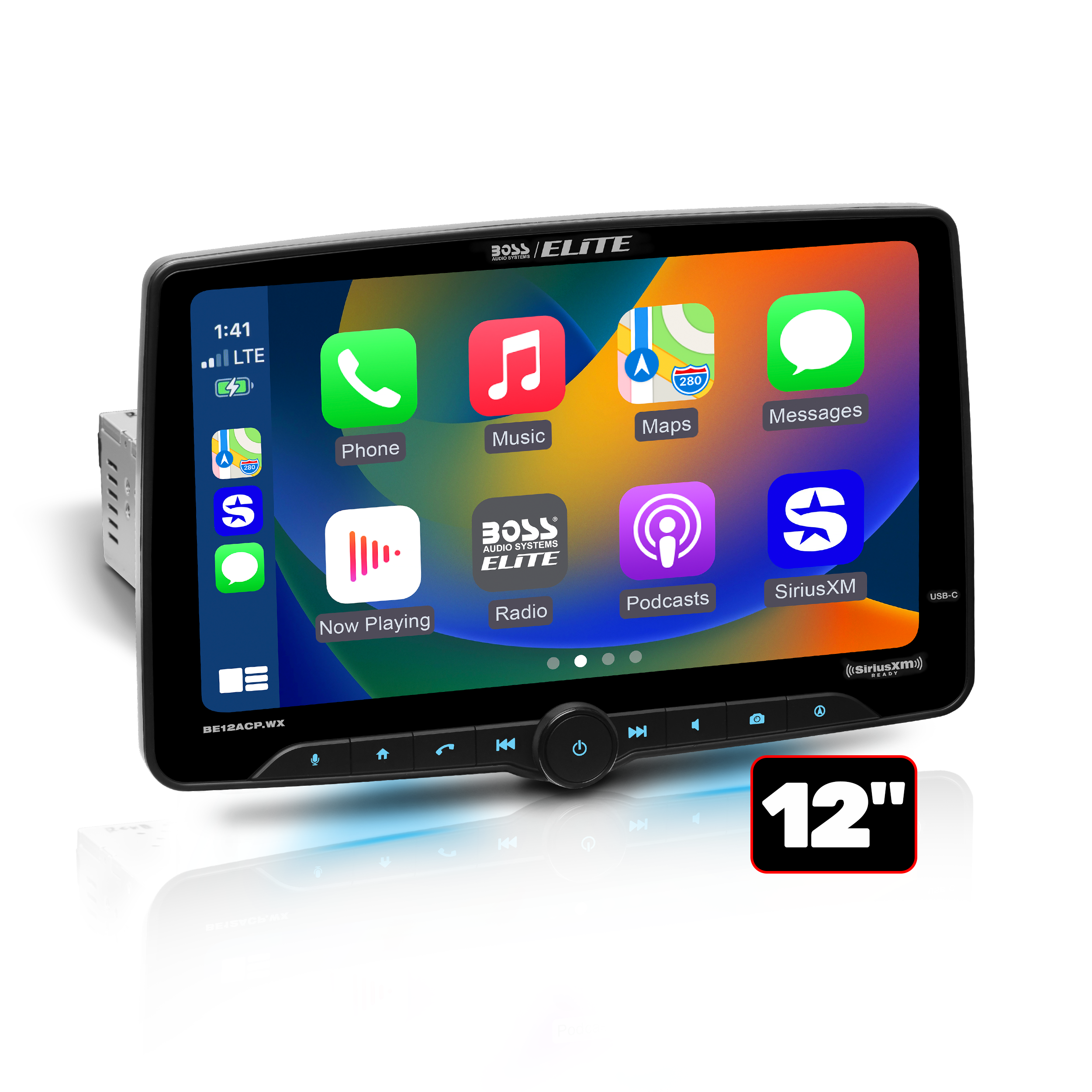 BOSSオーディオ Elite BE12ACP.WX カーステレオ ワイヤレス BOSS Audio Systems Elite BE12ACP.WX Single DIN Car Stereo Wireless