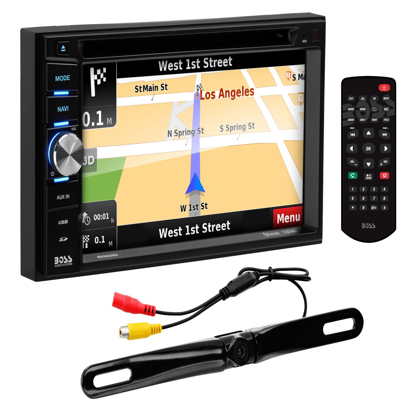 BOSS Audio Systems, In-Dash > GPS, Model BN965BLC, rear view