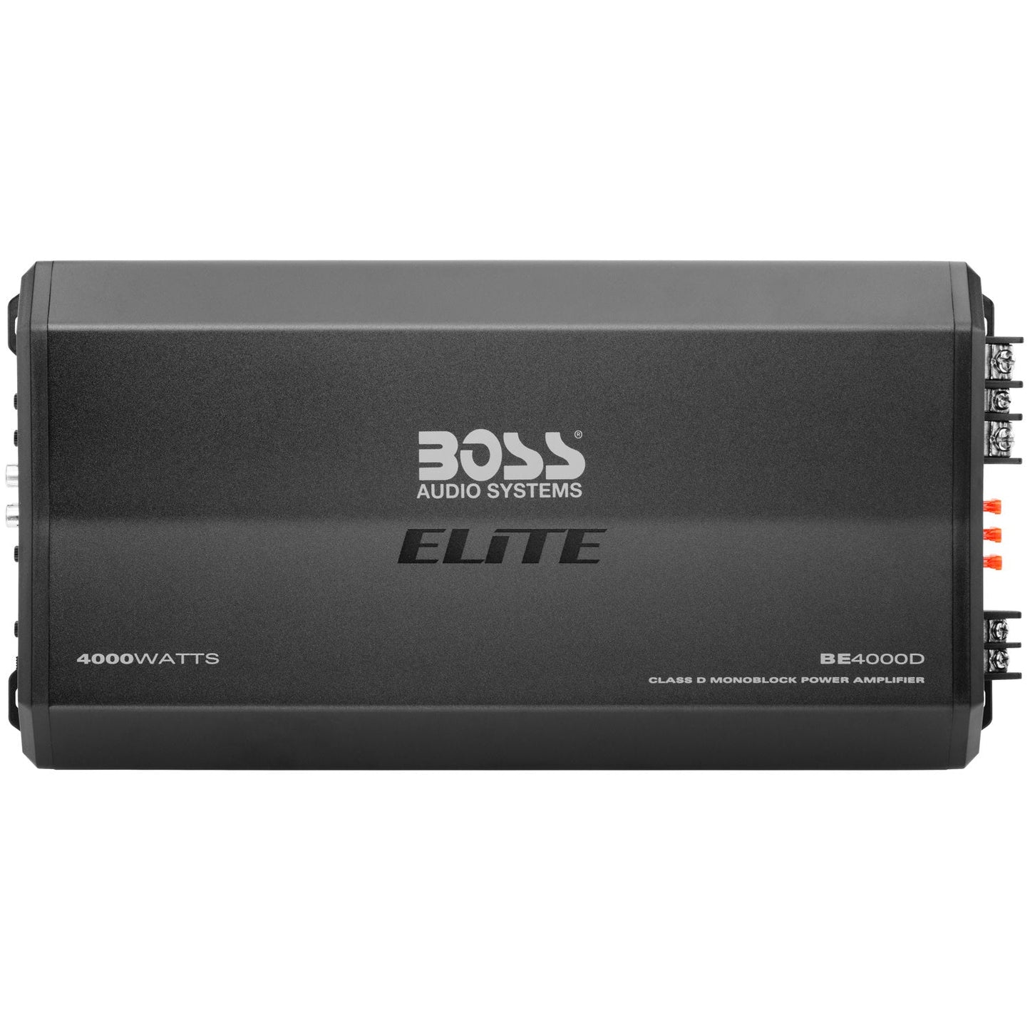 BOSS Elite, Amplifiers > Monoblock, Model BE4000D, retail packaging view