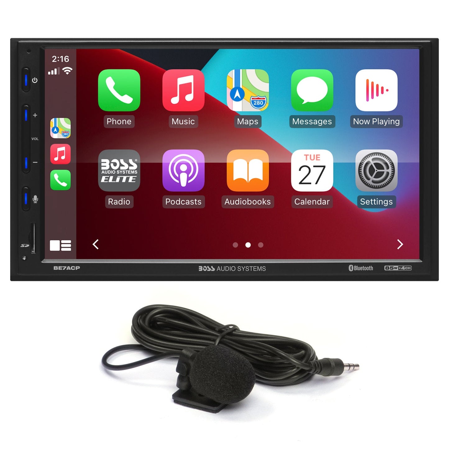 BOSS Elite, In-Dash > Apple CarPlay, Model BE7ACP, retail packaging view