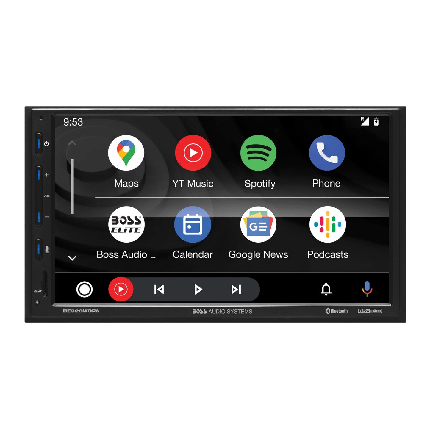 BOSS Elite, In-Dash > Apple CarPlay, Model BE920WCPA, front face view