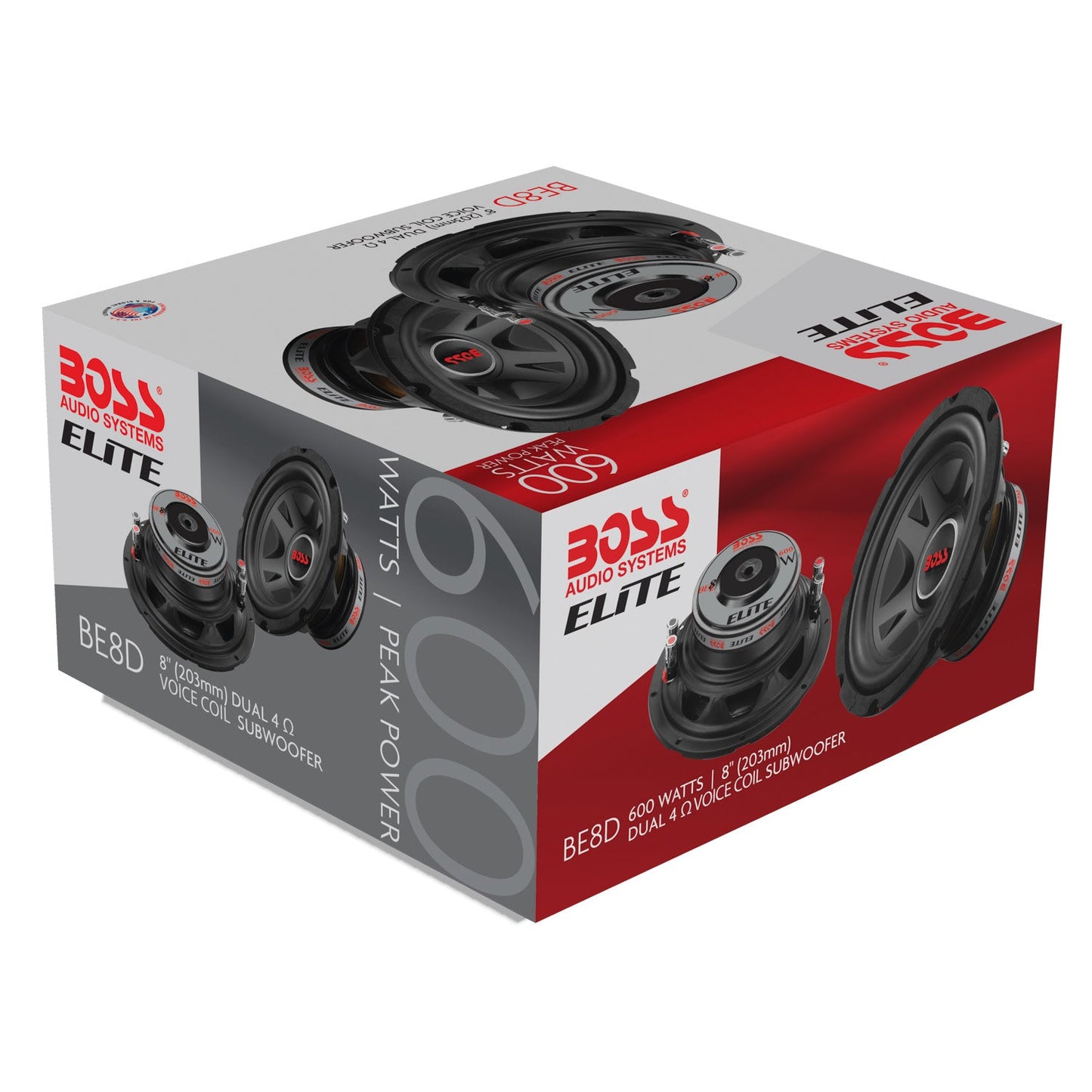 BOSS Audio Systems, Subwoofers > 8", Model BE8D, front face view