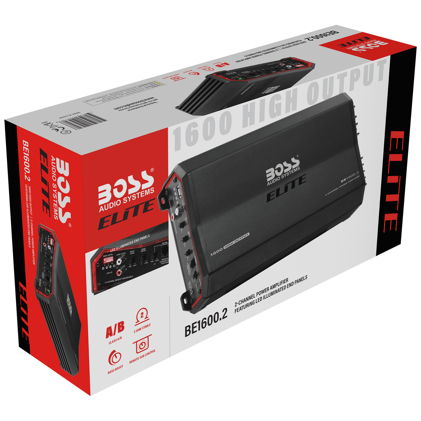 BOSS Audio Systems BE1600.2 2 Channel Car Amplifier - 1600 High Output, High/Low Level Inputs, High/Low Pass Crossover, Hook Up to Subwoofer for Bass BOSS Elite BOSS Audio Systems BE1600.2 2 Channel Car Amplifier - 1600 High Output, High/Low Level Inputs, High/Low Pass Crossover, Hook Up to Subwoofer for Bass BOSS Elite