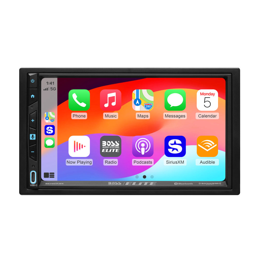 BOSS Elite, In-Dash > Apple CarPlay > Floating Displays, Model BE7ACP.WX, front face view