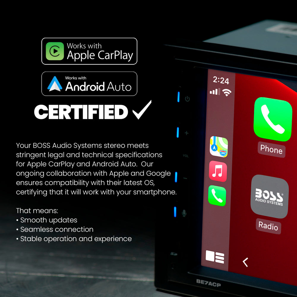 BOSS Elite, In-Dash > Apple CarPlay > Floating Displays, Model BE14ACP.WX, additional product image