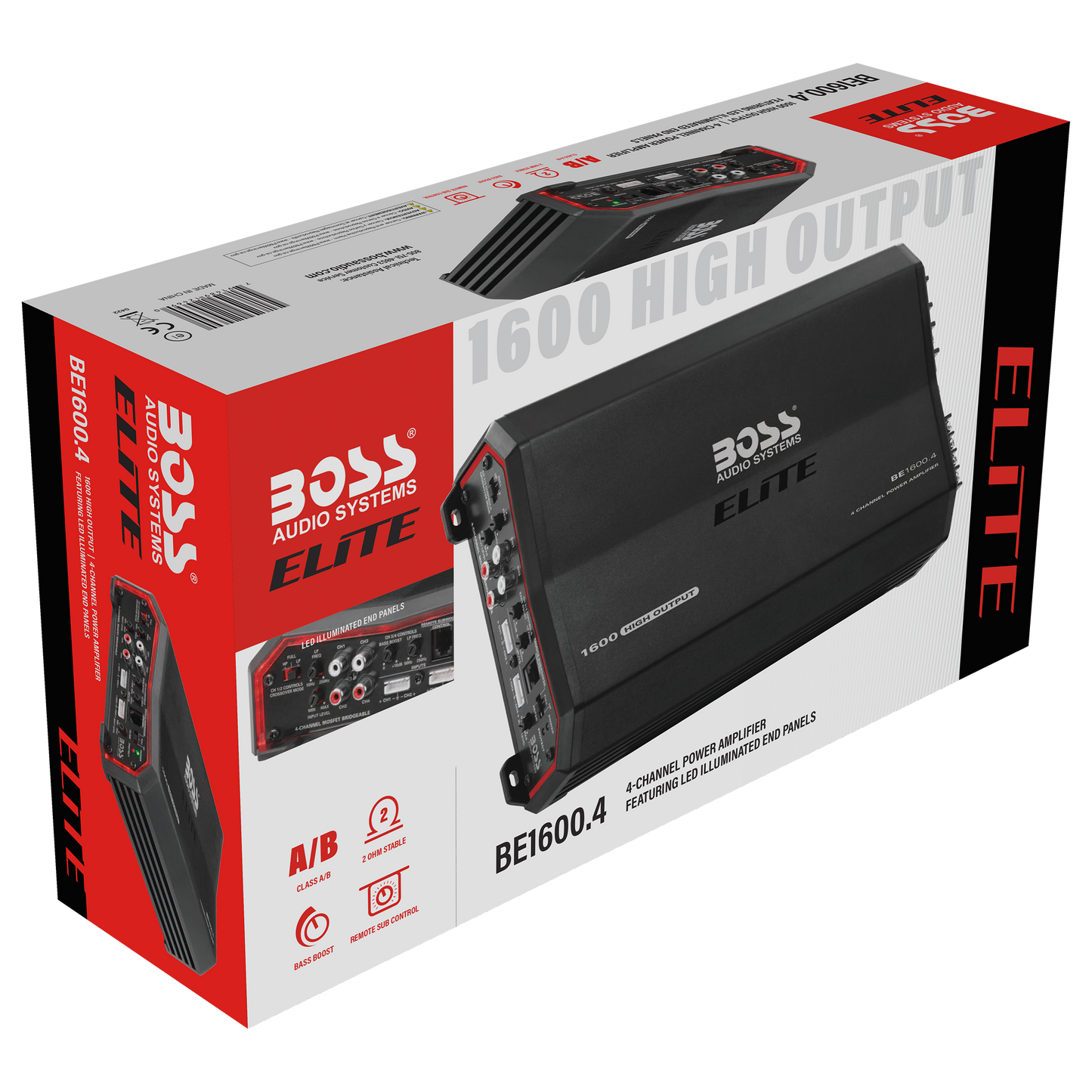 PF1800 4 Channel Car Amplifier 1800 Watts Full Range Class AB 24 Ohm Stable Mosf