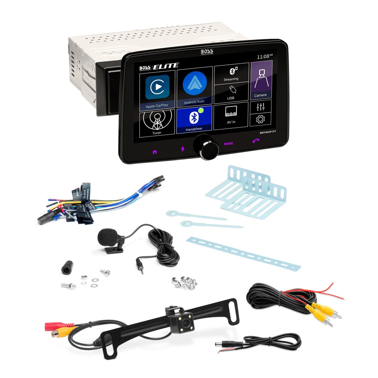 BOSS Audio Systems, In-Dash > CarPlay, Model BE7ACP-CFT, front face view